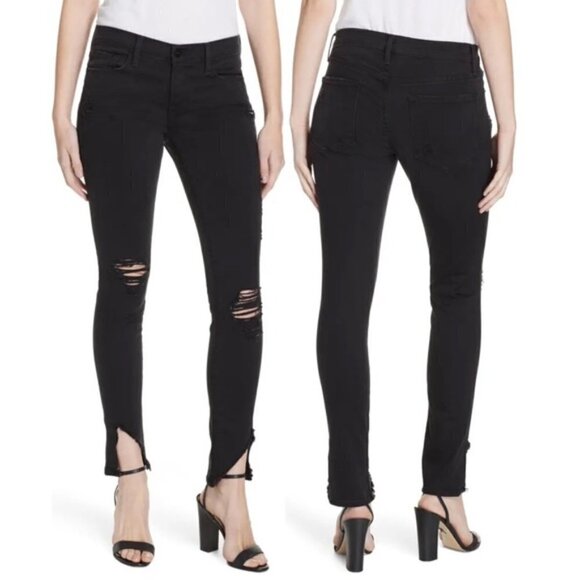 Frame Le Skinny De Jeanne‎ Ripped Skinny Jeans In Hathaway Size 28 - Picture 6 of 6
